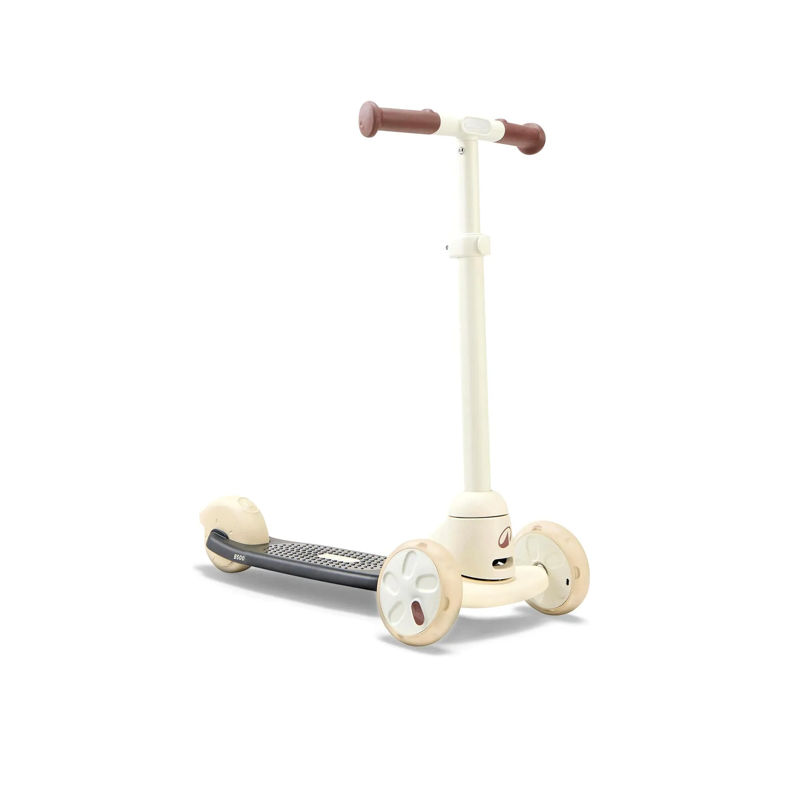 Oxelo B500 three-wheel kids scooter in beige